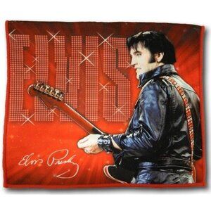 New Elvis Presley 68 Red 24" Kitchen Dish Towel The King Guitar Photo NIP NWT